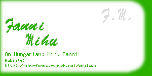 fanni mihu business card